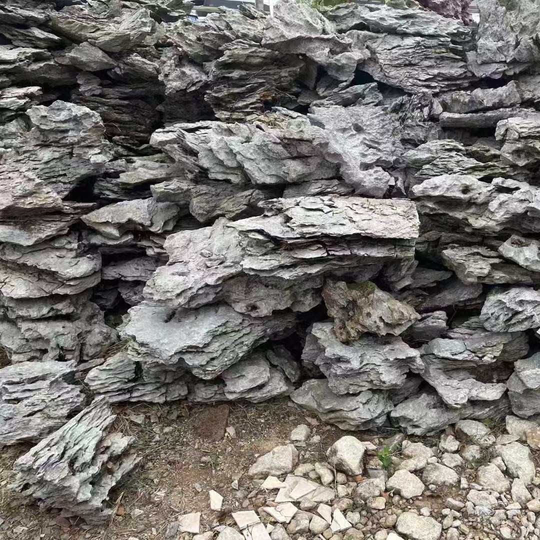 天然英石石料矿山 景观流水青龙石假山驳岸造景石庭院英石假山