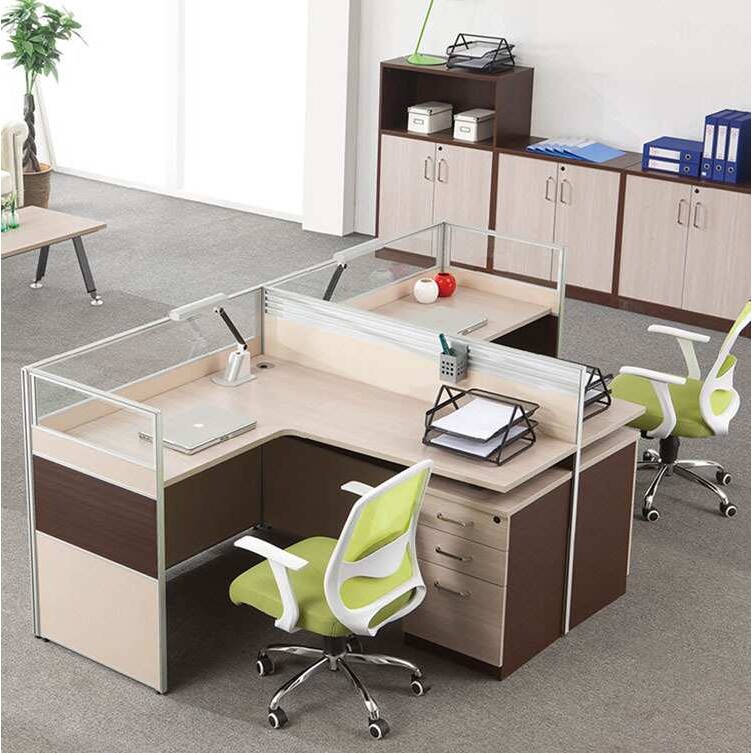 办公家具屏风卡位现代简约板式电脑桌4人职员桌6人员工桌椅组合