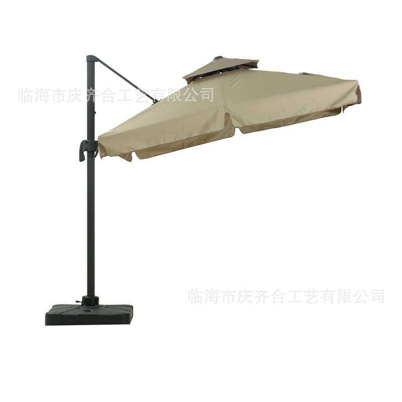 侧边伞大型普通罗马伞ABS摇手颜色定制荷叶边设计