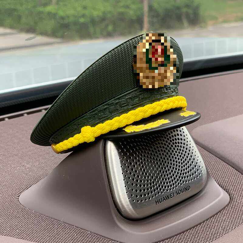 适用AITO问界老款M5M7中置音响退伍军旅帽子车载摆件内饰汽车用品