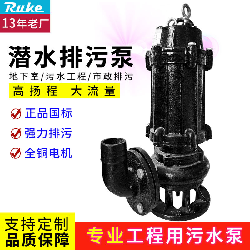 潜水排污泵 380V电动污水泵家用工程抽水泵污水处理设备生产厂家