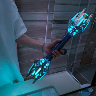 双刃伸缩光剑发光玩具激光剑二合一双出双头剑手指旋转男孩双刃剑