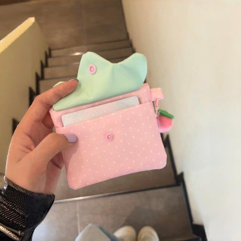 卡包粉色草莓零钱包证件收纳包女款超薄小巧大容量精致迷你小包
