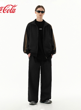 Coke 可口可乐 运动套装男春季2025潮牌休闲夹克外套直筒宽松裤子