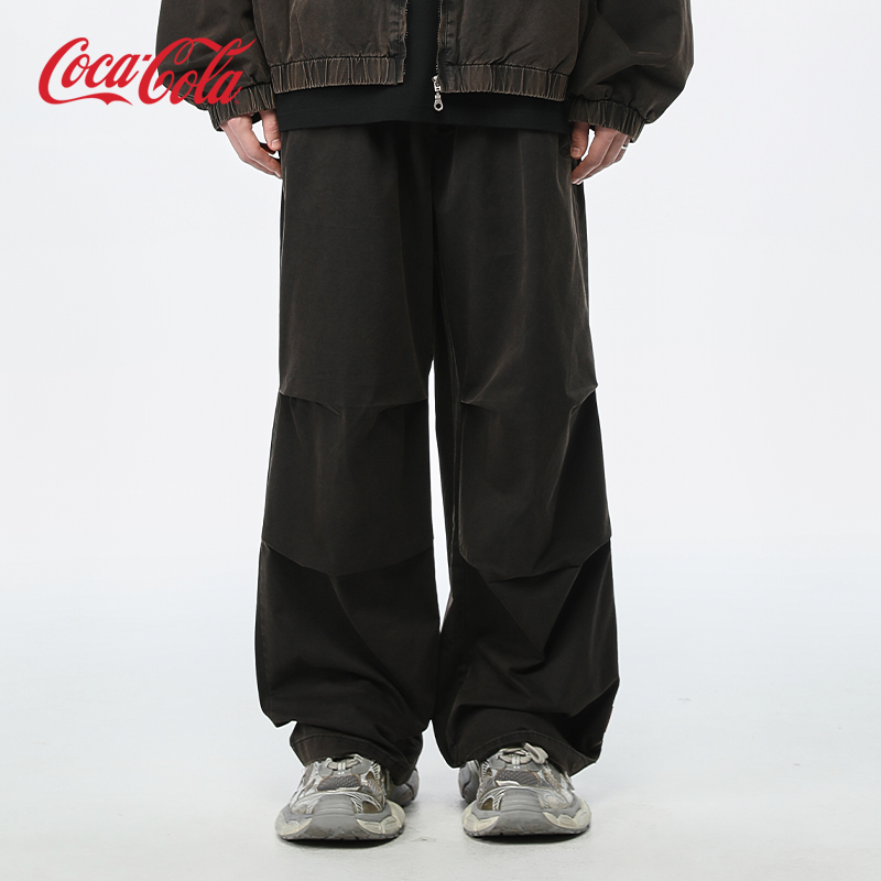 Coke可口可乐渐变打褶休闲裤