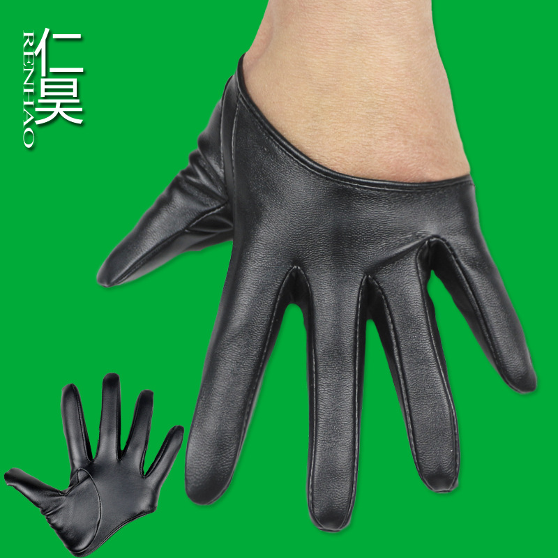 女士露背半掌全指仿皮跳舞摄影