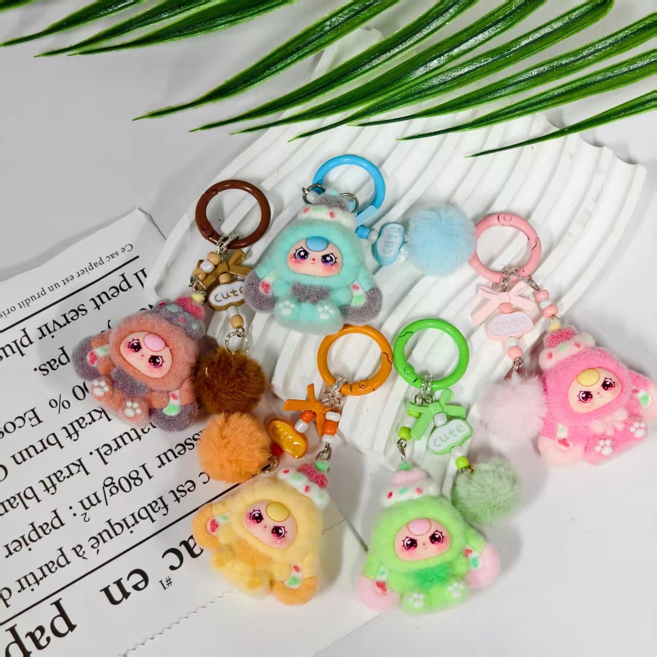 网红新款娃三岁植绒钥匙扣