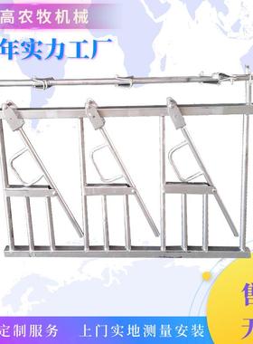 养殖设备cattle headlock奶牛3米4位6米8位热镀锌单开固定牛颈夹