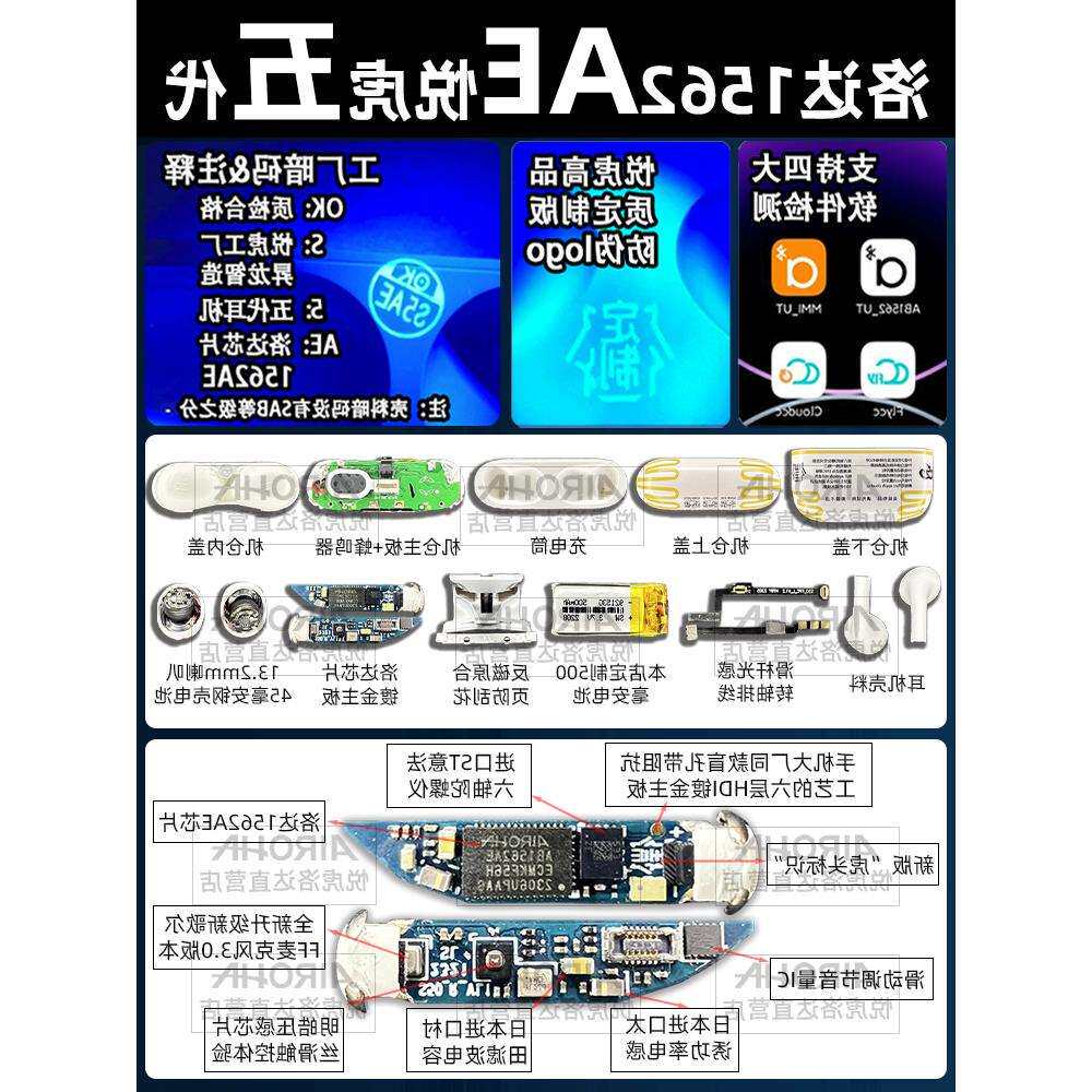 悦虎1562ae洛达华强北五代蓝牙耳机2024新款顶配pro2降噪a三四代e