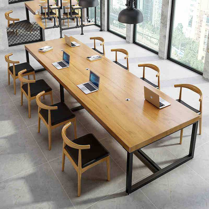 实木会议桌长桌简约现代办公桌工业风长条大桌子北欧洽谈桌椅组合,机械设备,其他机械设备,淘宝优惠券,粉丝福利购,淘宝优惠卷