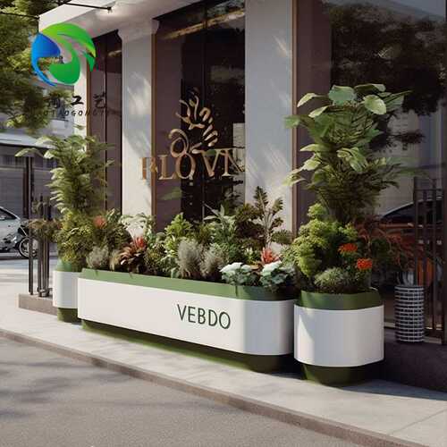 户外镀锌板花箱组合庭院外摆围栏花坛奶茶店花架商业街道花槽定制