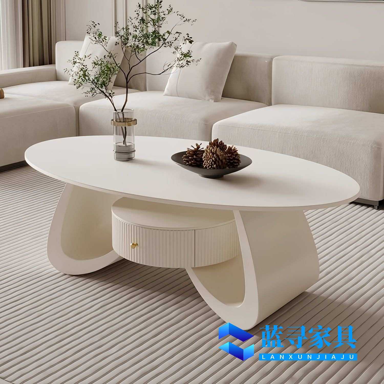 茶几奶油风岩板茶几椭圆形茶几家用客厅小户型简约现代,金属材料及制品,其他金属制品,淘宝优惠券,粉丝福利购,淘宝优惠卷