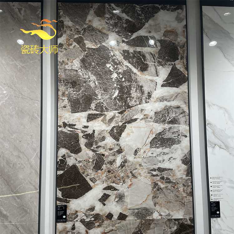 佛山瓷砖通体大理石伊斯兰卡客厅灰色亮面水磨石客厅地砖900x18