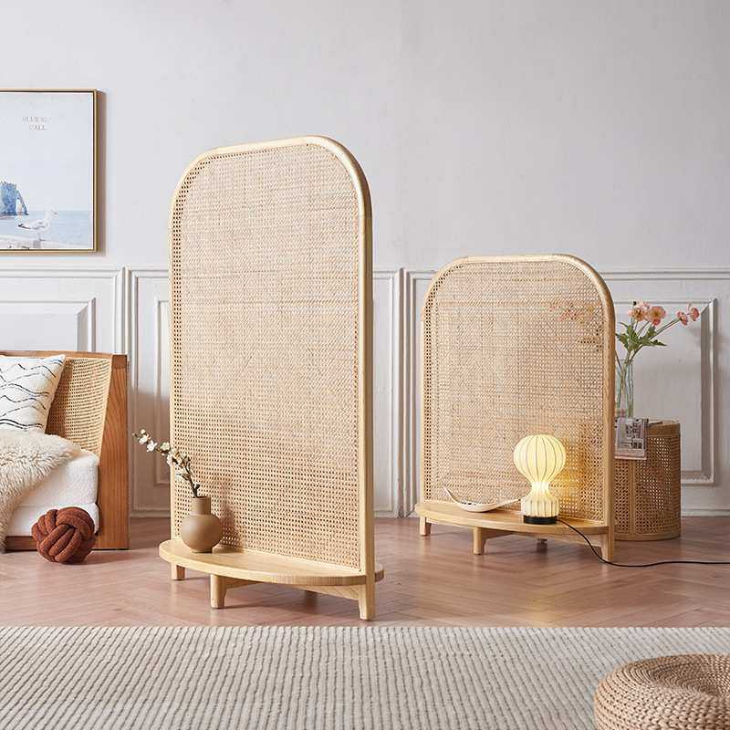 北欧复古实木藤编屏风侘寂客厅移动卧室遮挡隔断简约现代置物座屏,机械设备,其他机械设备,淘宝优惠券,粉丝福利购,淘宝优惠卷