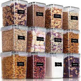 食品级厨房密封罐五谷杂粮收纳盒子塑料零食干货茶叶储物PP12件套