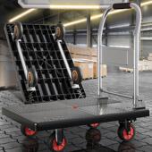 小推车拉货拖车折叠家用便携手推车搬运车手拉车平板车快递小拉车