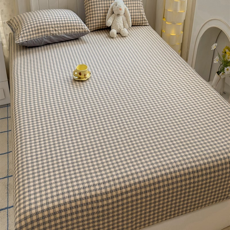 水洗棉床笠纯棉ai类母婴级100全棉床垫保护罩学生宿舍床垫套90x19