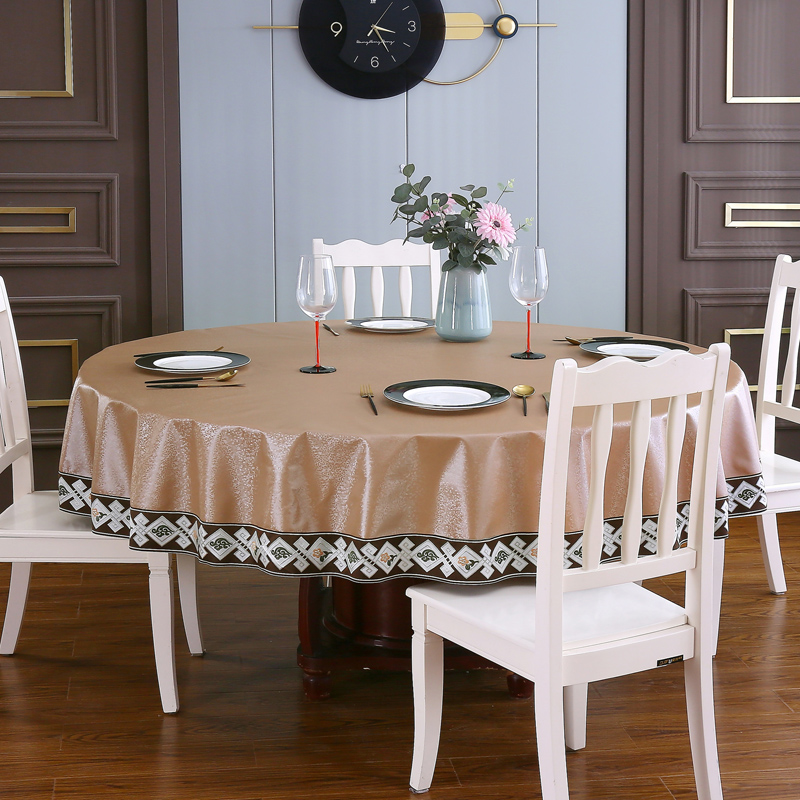 桌布防水防油免洗防烫202v2年新款圆形家用轻奢高级感圆桌餐桌台