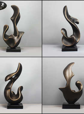 抽象雕塑摆件轻奢艺术品摆设玻璃钢软装饰品家居样板房售楼处陈设