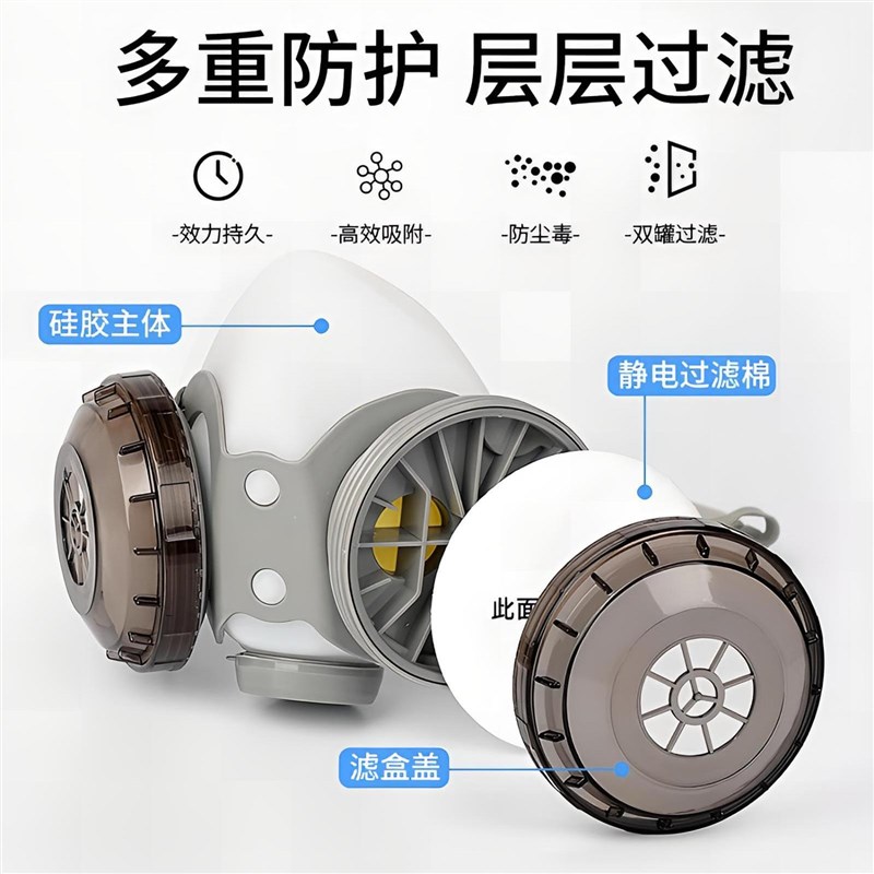德国防尘面具防工业粉尘防尘x肺雾霾面罩打磨喷漆专用防护口罩防