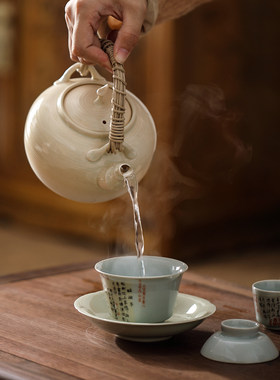 围炉煮茶烤火g炉套装新款一人煮茶器陶瓷烧水茶壶潮州炭炉烤奶茶
