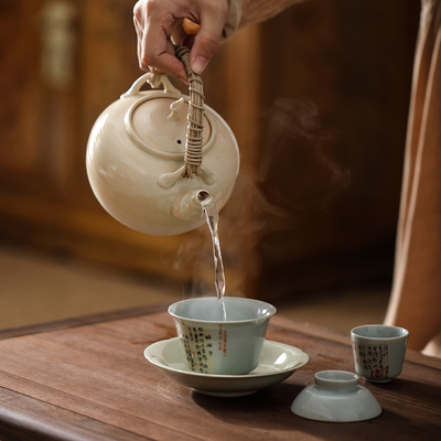 围炉煮茶烤火g炉套装新款一人煮茶器陶瓷烧水茶壶潮州炭炉烤奶茶