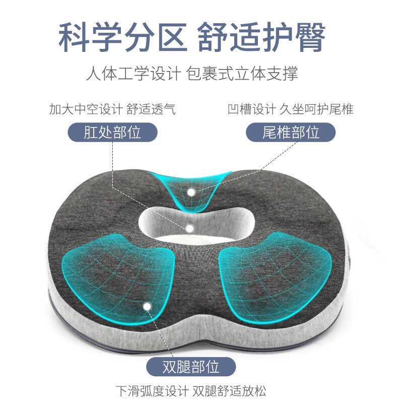 痣疮座垫记忆棉圆形透气屁股手术后垫子办公N汽车座椅垫中空洞坐