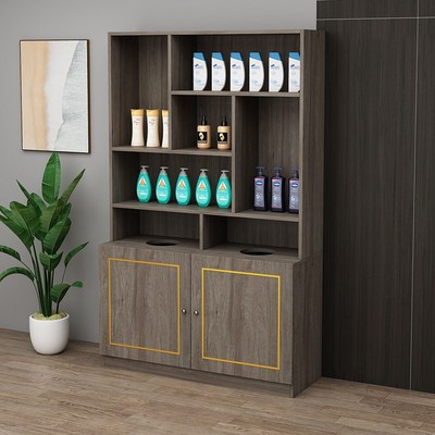 毛巾柜木质e美容院理发店发廊美发店产品展示柜健身房化妆品展示