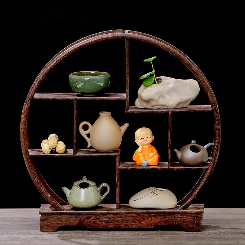 中式博古架桌面i置物架茶具茶杯餐桌展示架茶叶茶壶架小茶器摆放