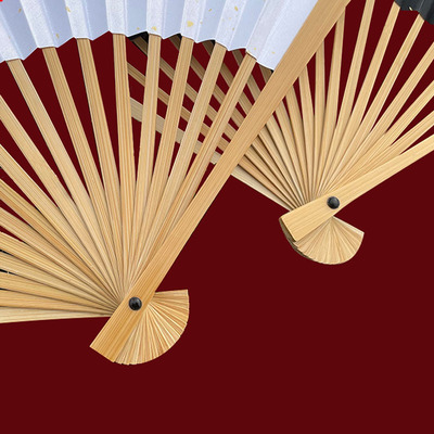 文玩玉竹绢d布折扇加厚绫红黑黄防水防撕耐用扇子环保纯色洒金扇