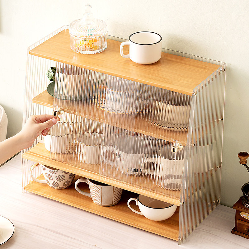 防尘杯子收纳置物架杯架水杯储物架茶具咖啡M杯马克杯收纳盒茶杯