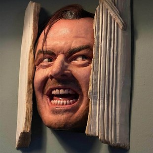 跨境新品约翰尼树脂雕像摆件图书馆书架雕M塑墙面装饰工艺礼品挂