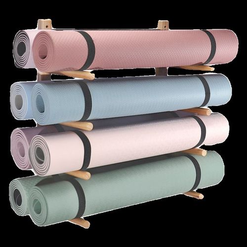 实木瑜伽垫收纳架墙上泡沫按摩滚轴壁挂J放置架瑜伽馆普拉提整理