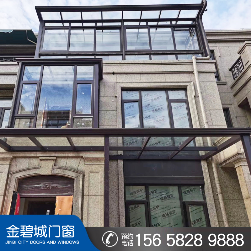 宁波别墅阳光房i夹胶玻璃房隔音断桥铝隔音窗高楼平开窗铝合金门