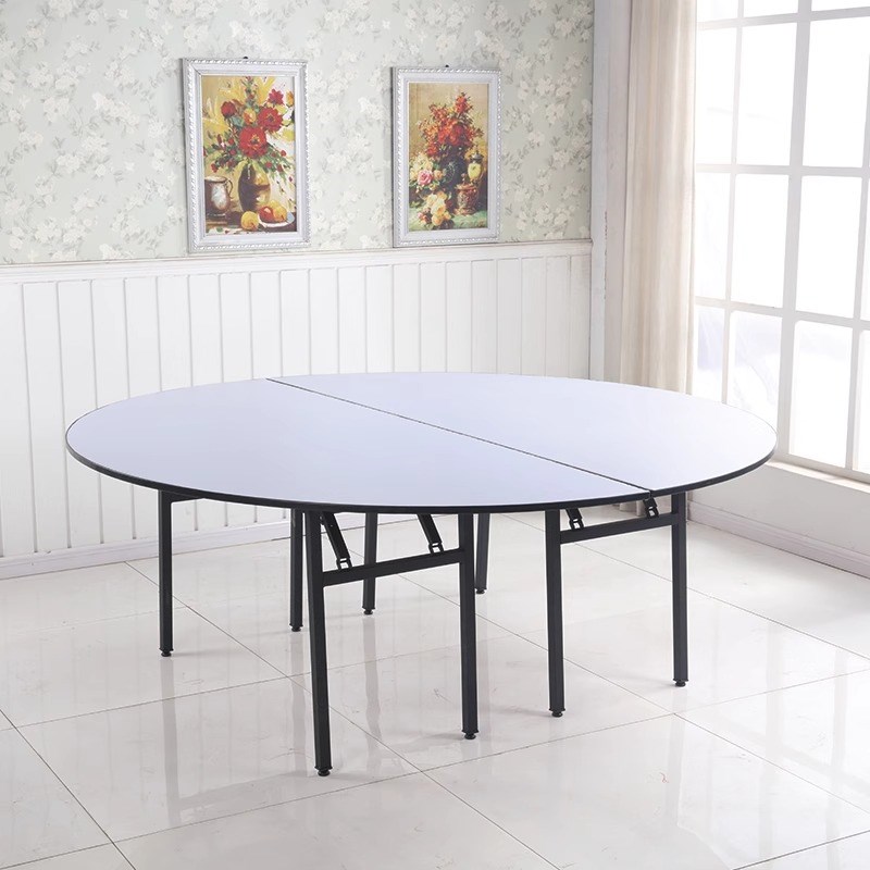 酒店宴会厅pvc折叠大圆桌饭店x餐厅酒席圆台包厢10人15人20人餐桌