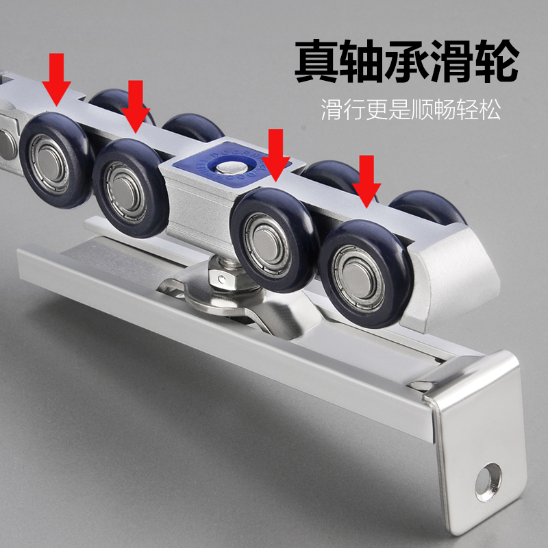 吊轨推拉门厨房h木门双向阻尼缓冲吊轮移门轨道滑轮吊滑轨全套配