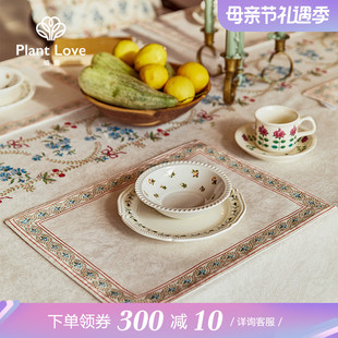 植爱樱桃餐垫复古田园氛围感西A餐餐垫防烫隔热家用布艺餐盘碗垫