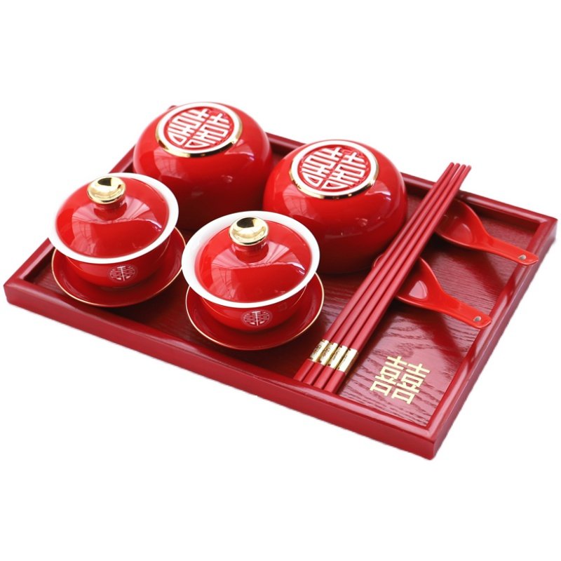 结婚敬茶杯套装红色茶碗盖碗茶杯一对新人L陪嫁改口敬茶碗喜碗对,节庆用品/礼品,喜碗/敬茶杯,淘宝优惠券,粉丝福利购,淘宝优惠卷