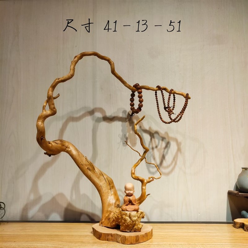 崖柏根雕艺毛笔挂玄关办公室桌面客厅F民宿家居创意手串架饰品摆