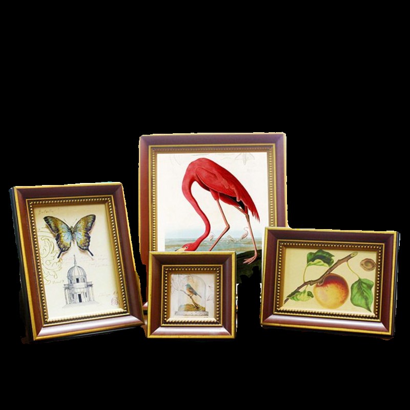 实木相框摆台f美式画框挂墙复古做旧可换照片书房书架装饰相框框