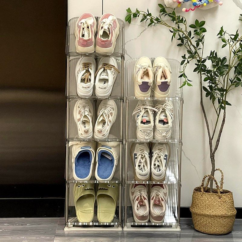 家用入户门后斜放式多层鞋t架门口窄款透明倾斜式窄缝窄边鞋架子,收纳整理,鞋子收纳架,淘宝优惠券,粉丝福利购,淘宝优惠卷