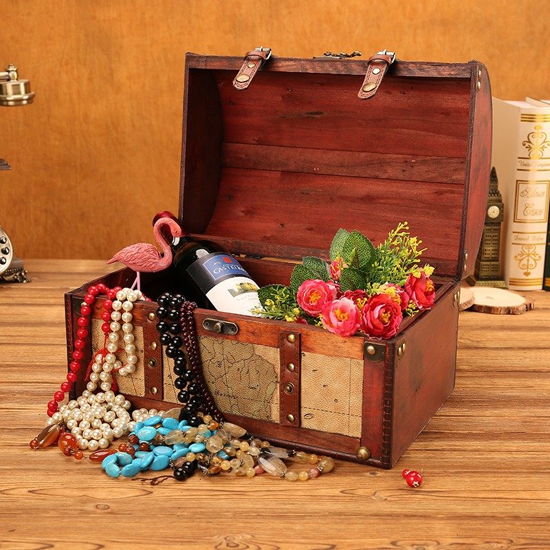 欧式木箱大号复古带锁密码箱杂物收纳箱储物百宝箱小箱.子木质盒,收纳整理,收纳箱,淘宝优惠券,粉丝福利购,淘宝优惠卷