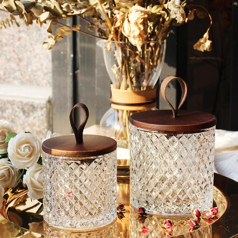 欧式玻璃密封罐化妆棉收纳罐 家用客厅桌面牙签S棉签盒摆件储物罐,收纳整理,桌面收纳盒,淘宝优惠券,粉丝福利购,淘宝优惠卷