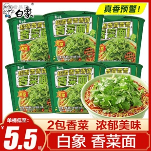 白象香菜面桶装方便杯面冲泡速食泡面香菜味超香免煮宿舍懒人夜宵