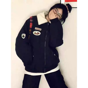 美式复古棉服外套女冬季新款宽松学生棉衣保暖情侣百搭棒球棉服女