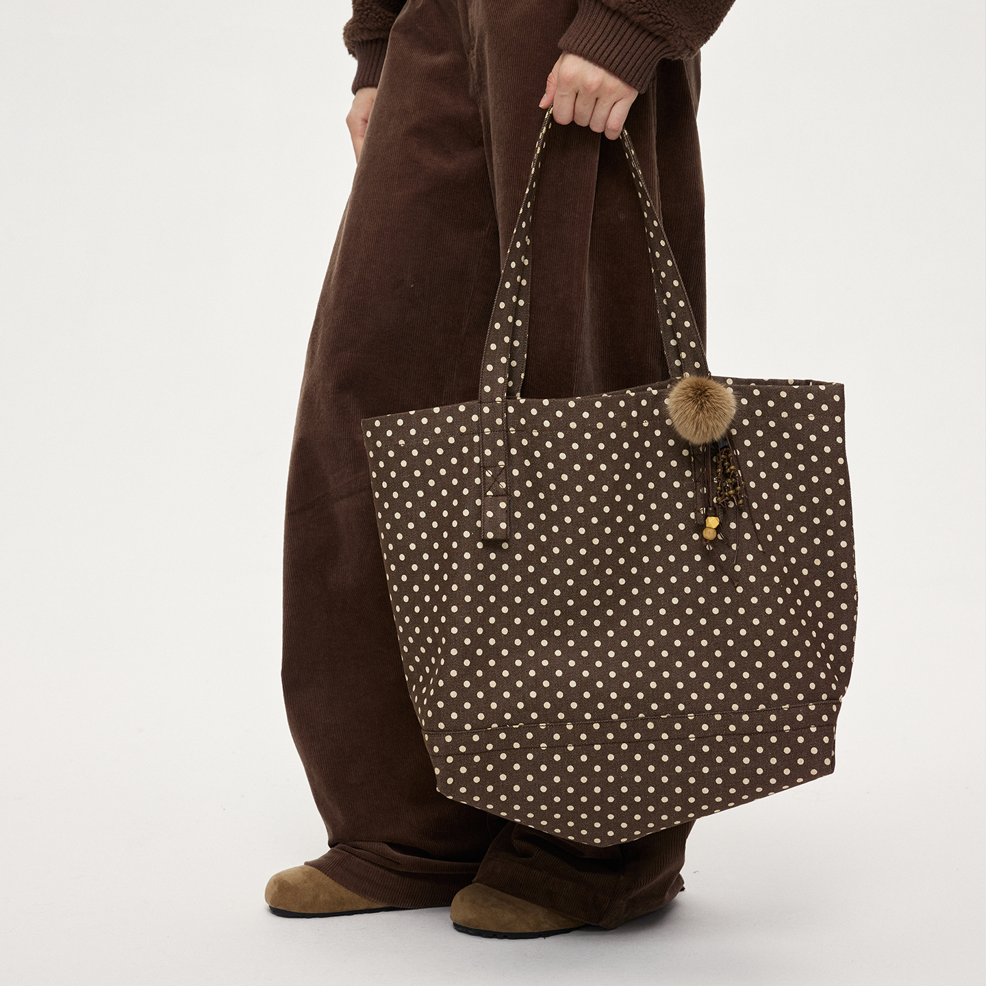 ACOSEY 设计通勤感牛仔加厚帆布大容量真毛手工托特手提腋下包包,箱包皮具/热销女包/男包,托特包,淘宝优惠券,粉丝福利购,淘宝优惠卷