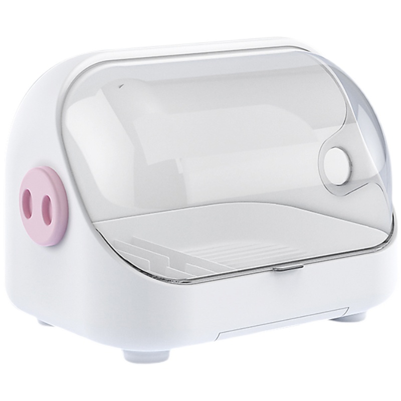 沥水碗柜家用碗碟置物架可爱小猪带盖小型餐具Q碗架厨房碗筷收纳