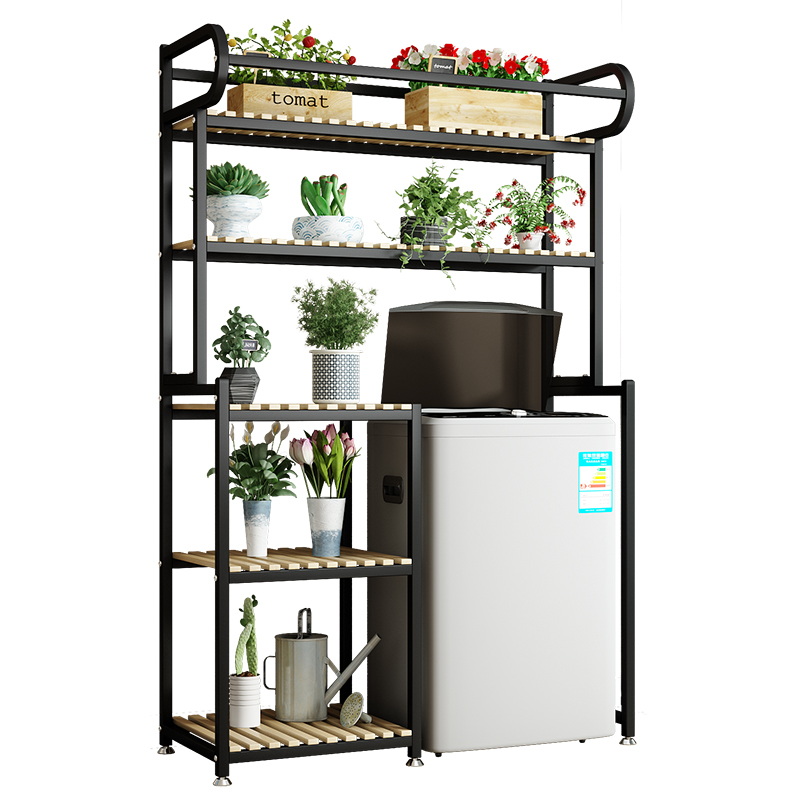 洗衣机置物架落地阳台储物架卫生间G多层收纳架滚筒上方架子翻盖