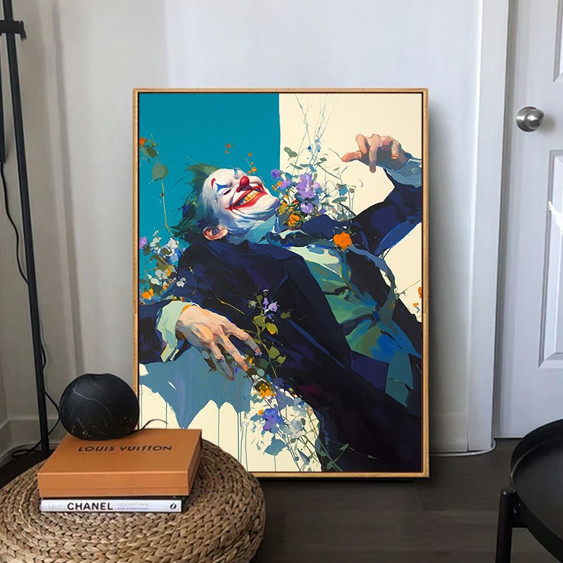 小丑希斯莱杰数字油画diuy手绘填色涂色油彩丙烯挂画室内装饰画图片