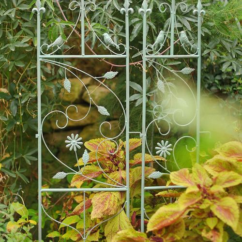 欧式做旧铁艺爬藤架子花支u架户外庭院植物攀爬花盆小栅栏水管花